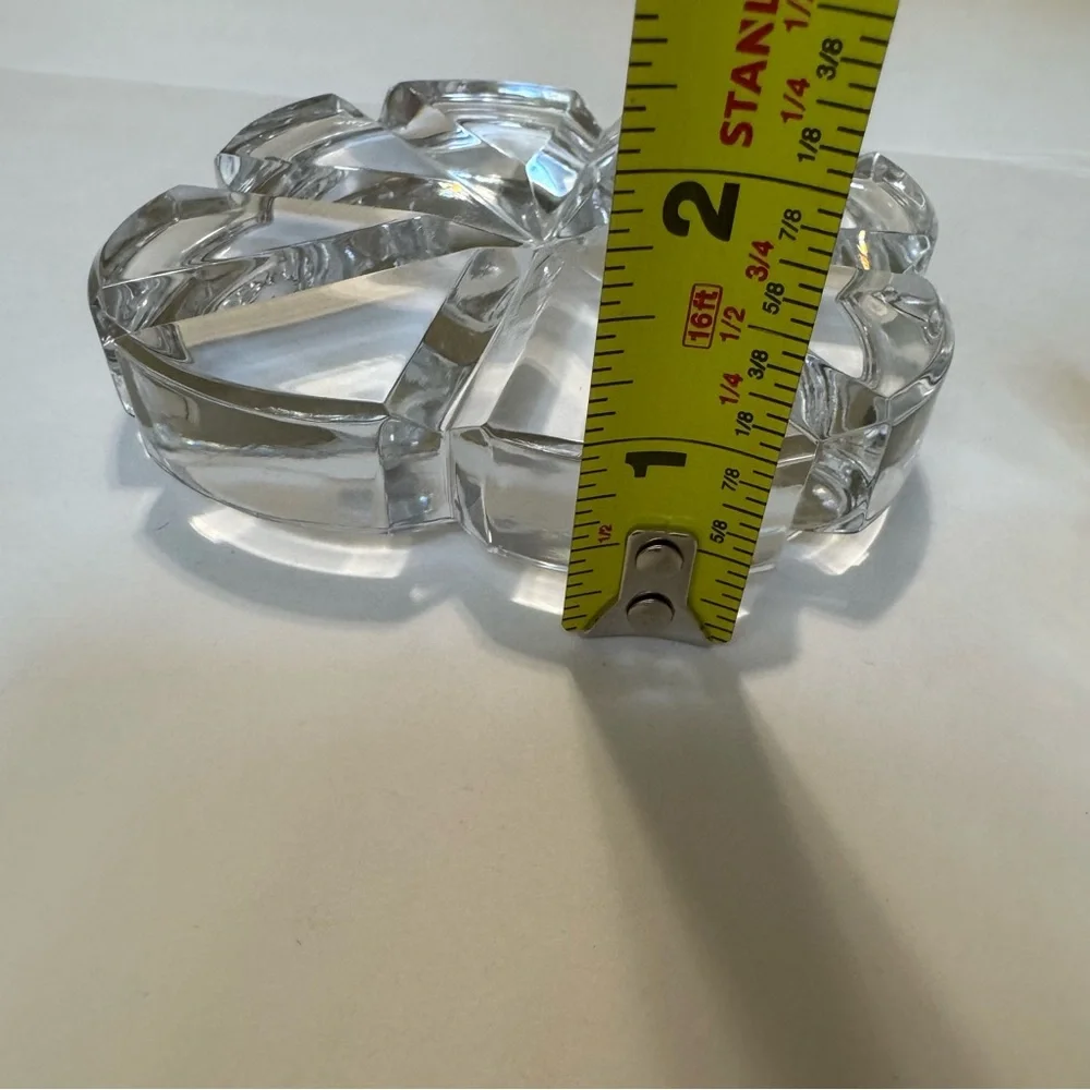 Vintage Mikasa Heavy Crystal Trinket Box Cut Glass Dish 4”